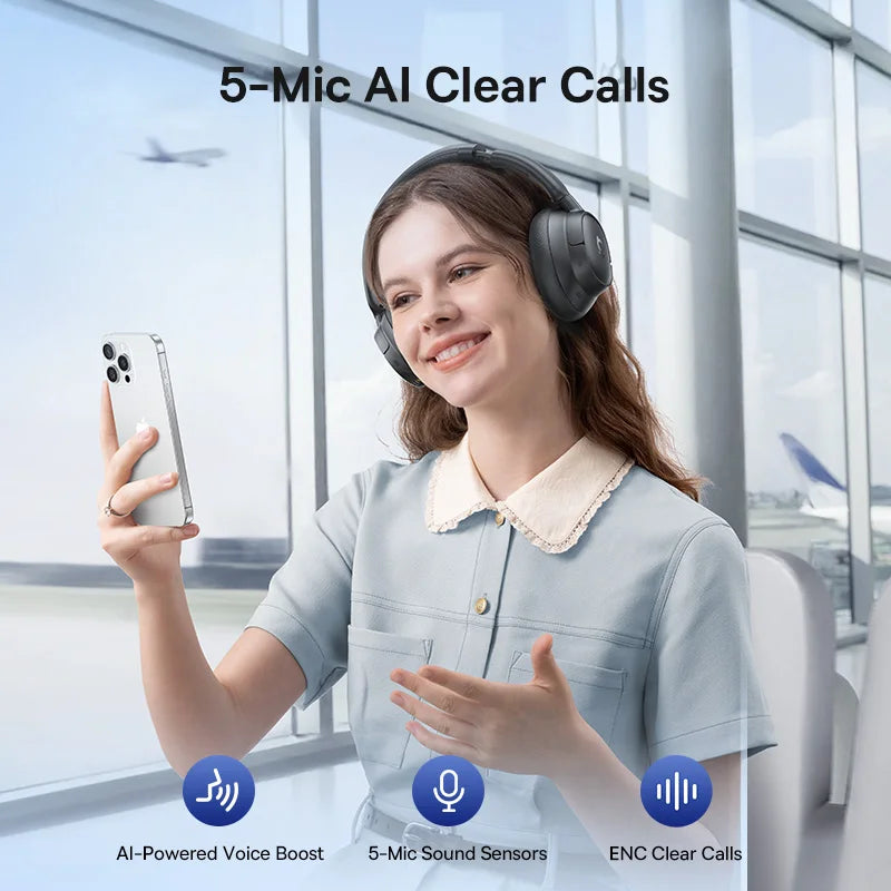 Baseus ANC Wireless Headphones With Hi-Res LDAC And Bluetooth 6.0
