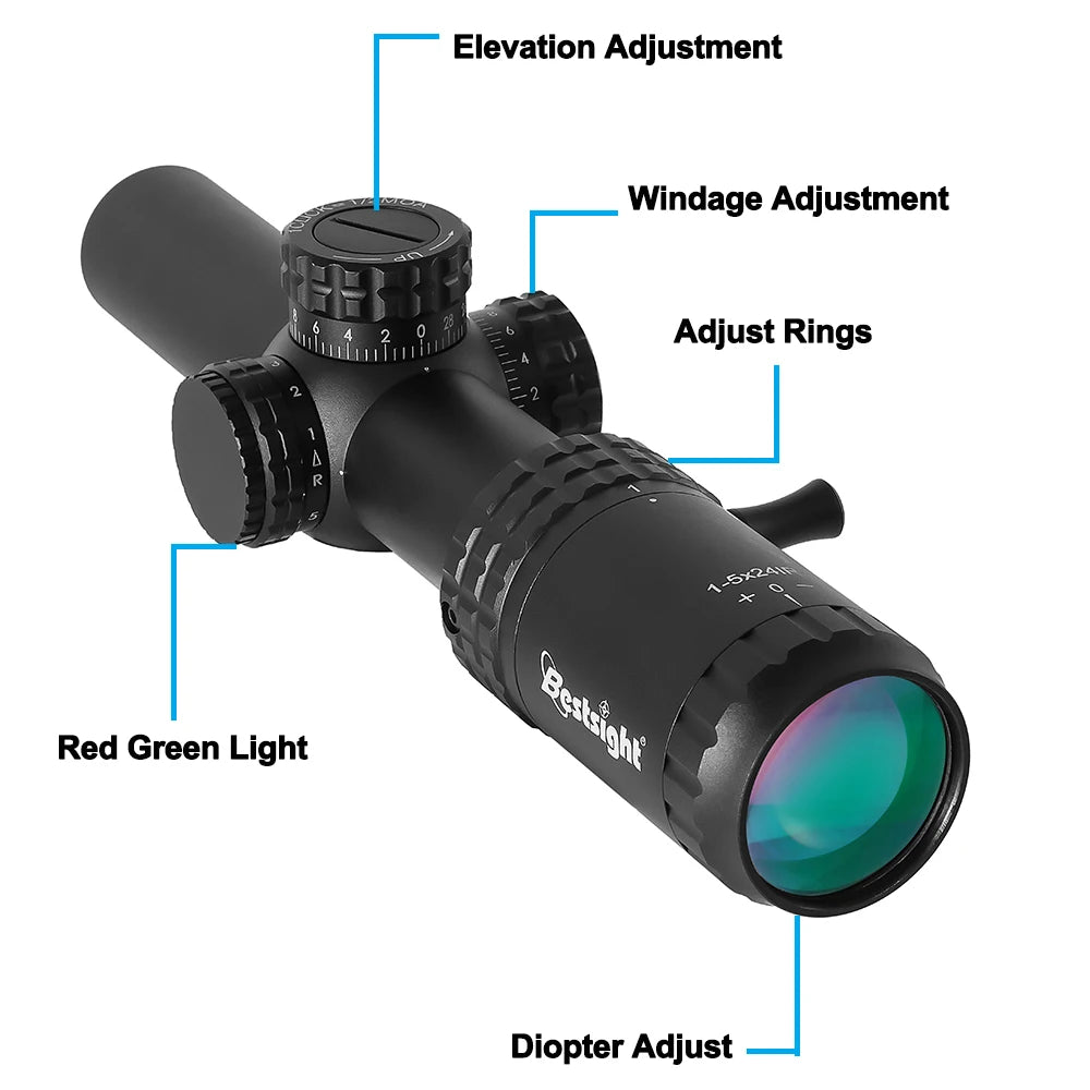 Bestsight 1-5X24 Tactical Optical Scope With Illuminated Reticle