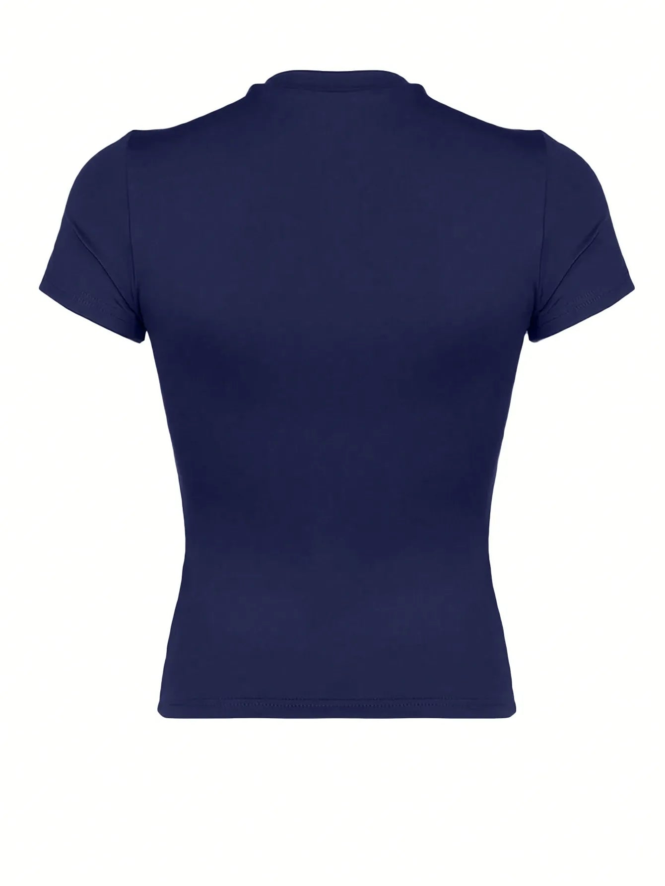 Womens Fitted Short Sleeve Round Neck Casual T Shirt