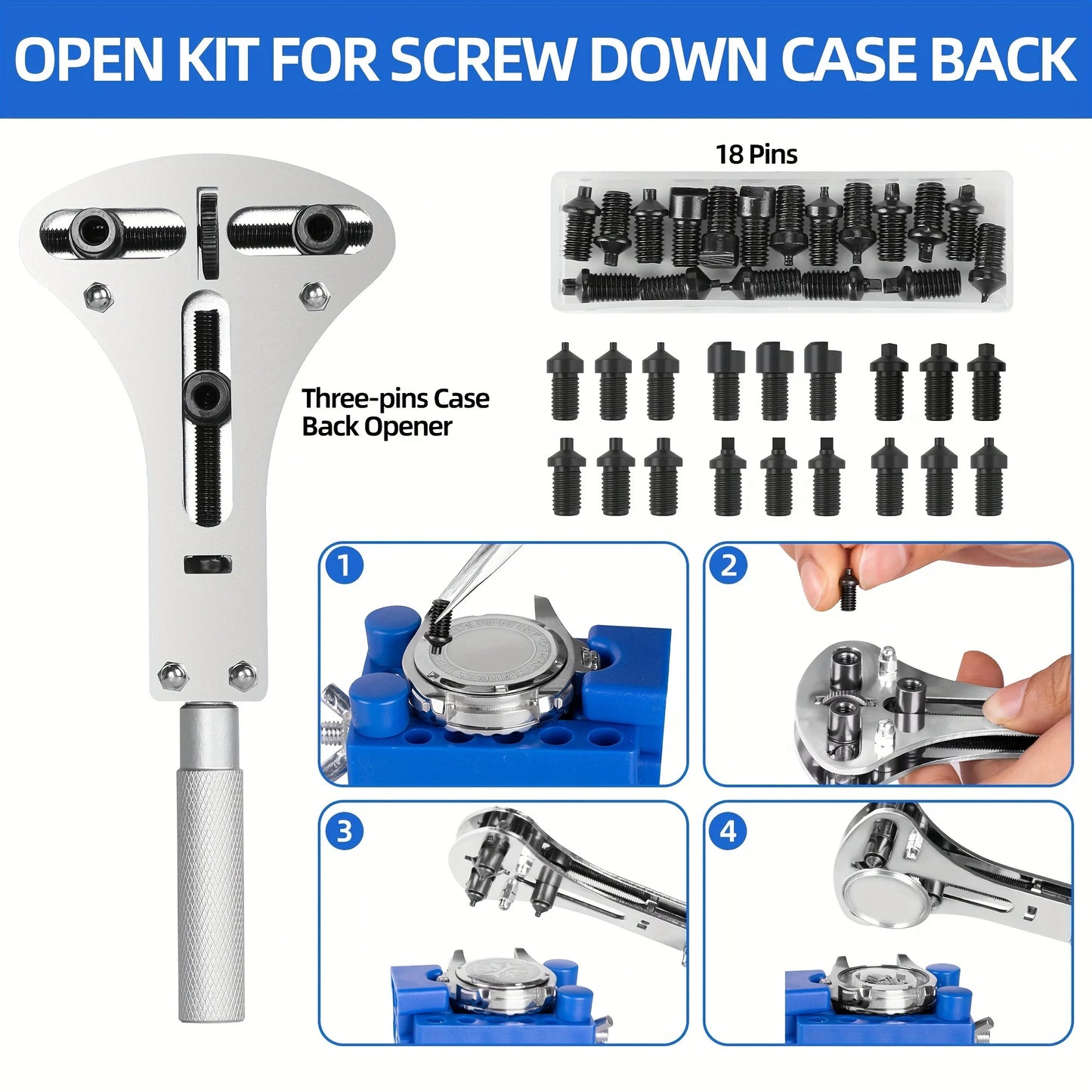 Watch Repair Kit Professional Tools Set 224 Pieces