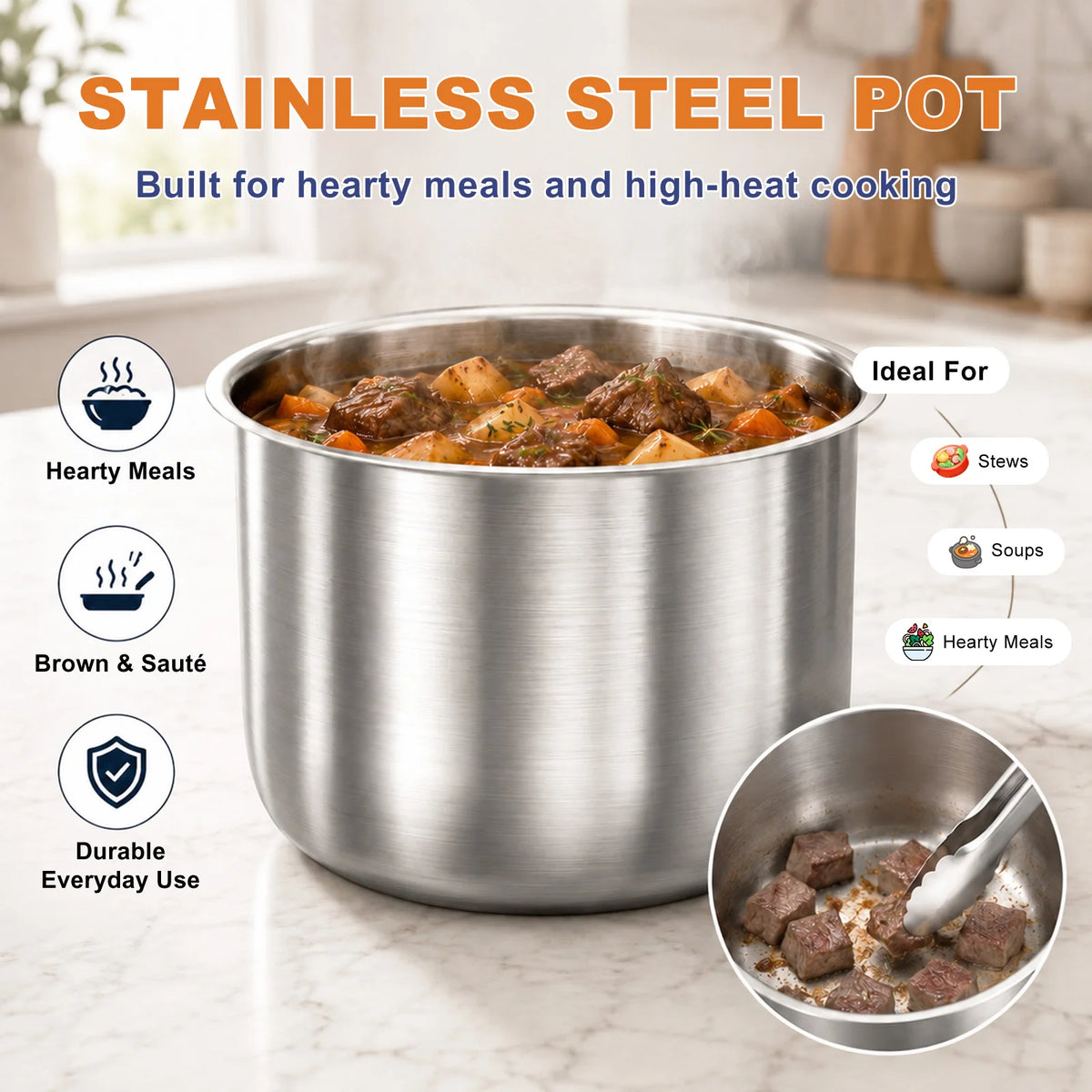 6 Qt Electric Pressure Cooker , Dual Inner Pots, Stainless Steel Pot and Non-Stick Pot, 12 Preset Cooking Programs with IMD Touchscreen, Slow Cook, Rice Cook, Steam, Black