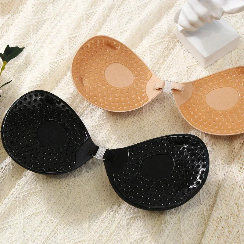 Invisible Strapless Silicone Nipple Tape Bra Reusable Push Up Adhesive