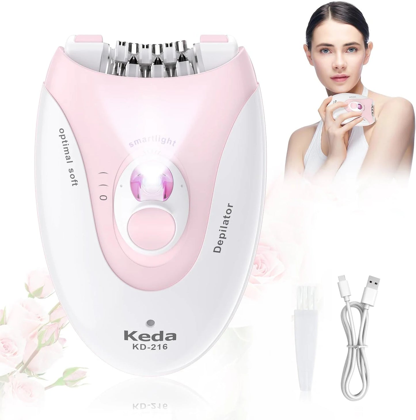 Hatteker 3 in 1 Epilator for Women USB Rechargeable Hair Removal