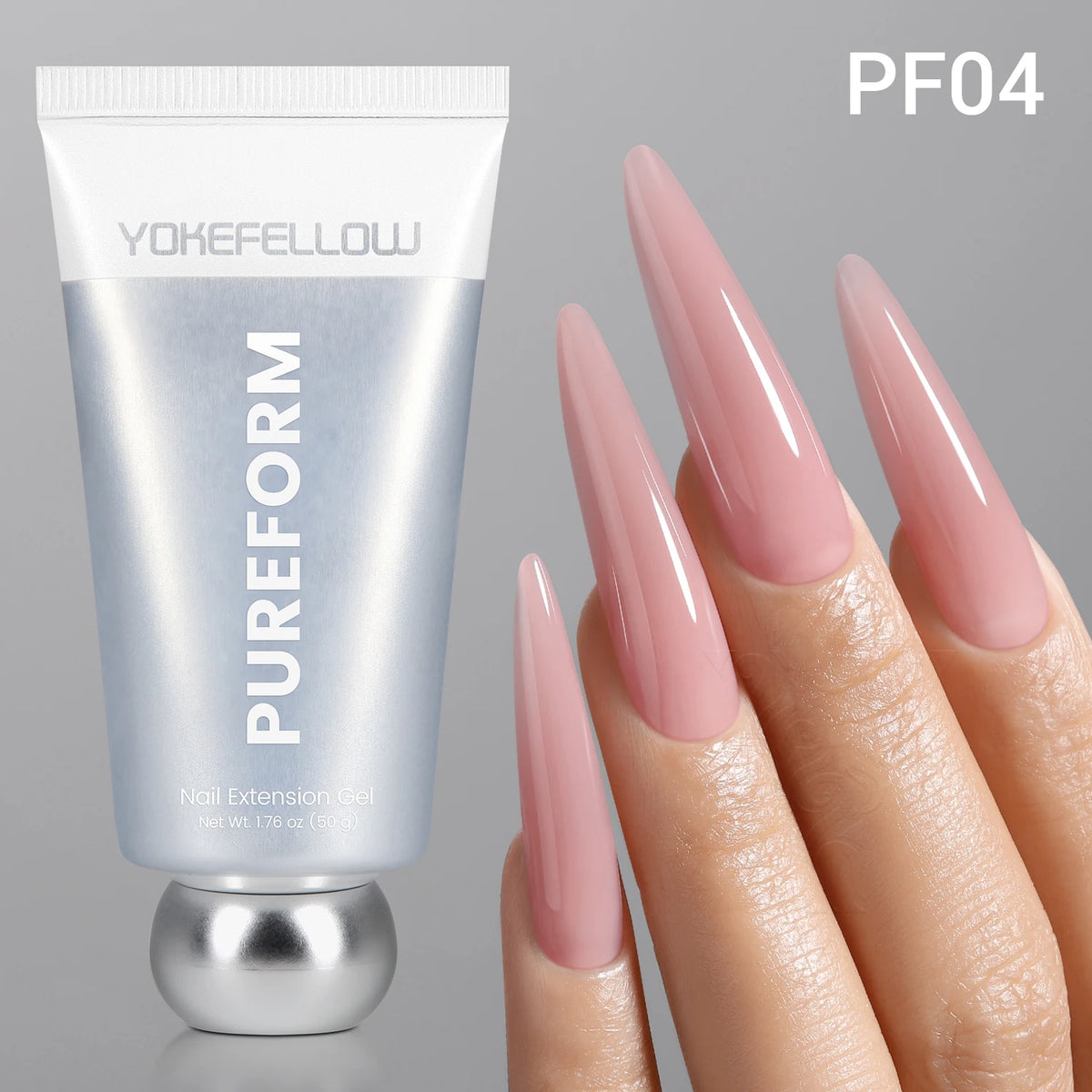 YOKEFELLOW PUREFORM Poly Gel Nai Polish Tpo&Hema Free Pink Red Extension Gel Large Capacity 50g Hard Gel for Starter Nail Art DIY