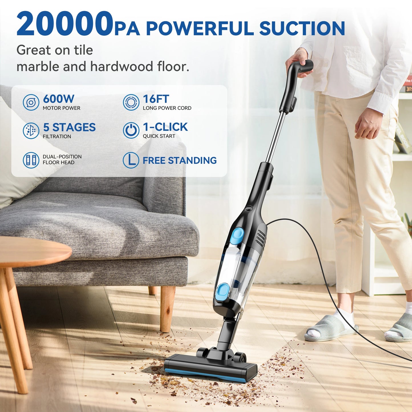 INSE R3S Corded Vacuum Cleaner 16KPa Handheld Car and Home