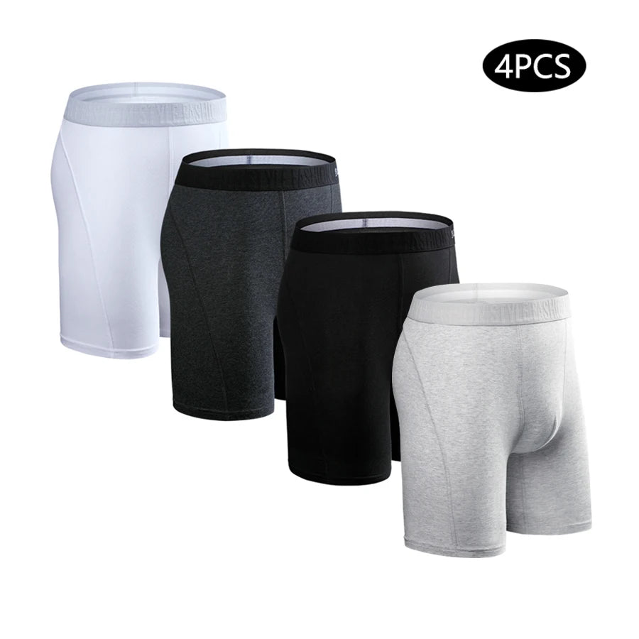 Srbonitos Mens Premium Long Cotton Boxers Breathable Underwear