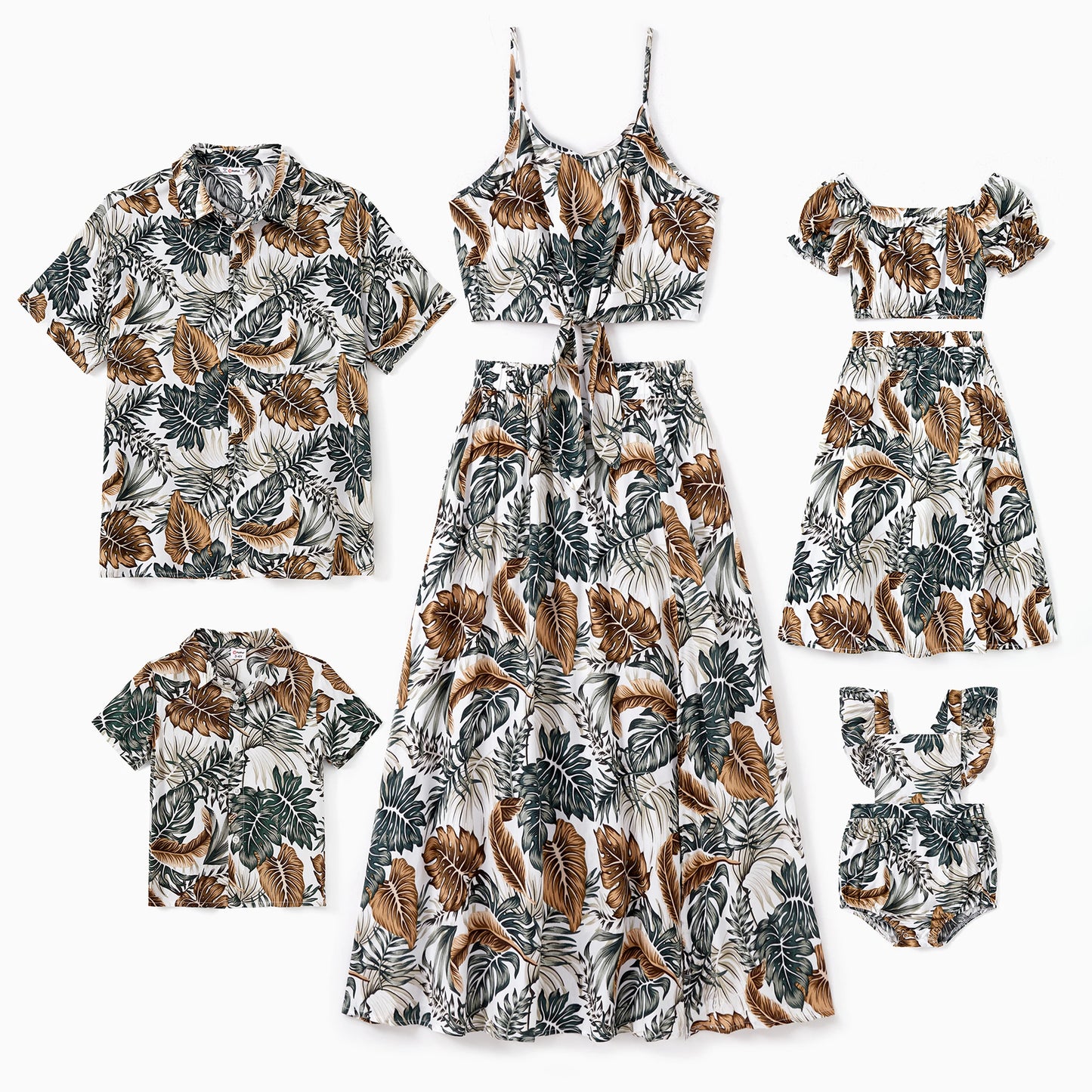 PATPAT Family Matching Sets Leaf Pattern Beach Shirt Co Ord