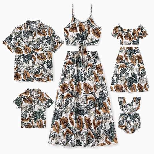 PATPAT Family Matching Sets Leaf Pattern Beach Shirt Co Ord
