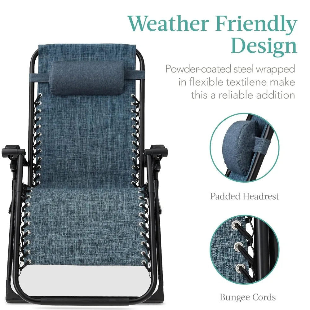 Zero Gravity Recliner Chair With Cup Holder Side Tray Outdoor