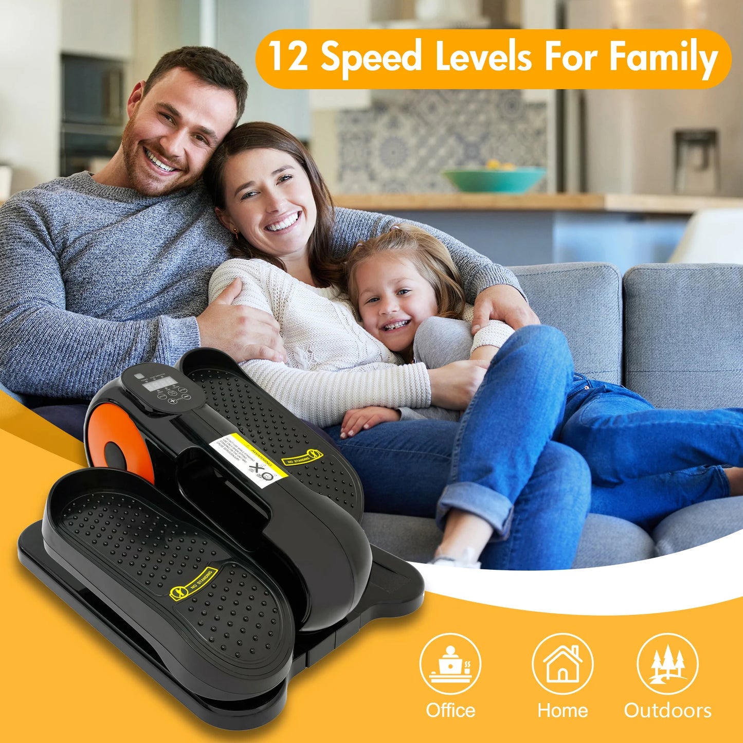 Gamewiu Under Desk Elliptical Leg Exerciser 12 Speed Quiet