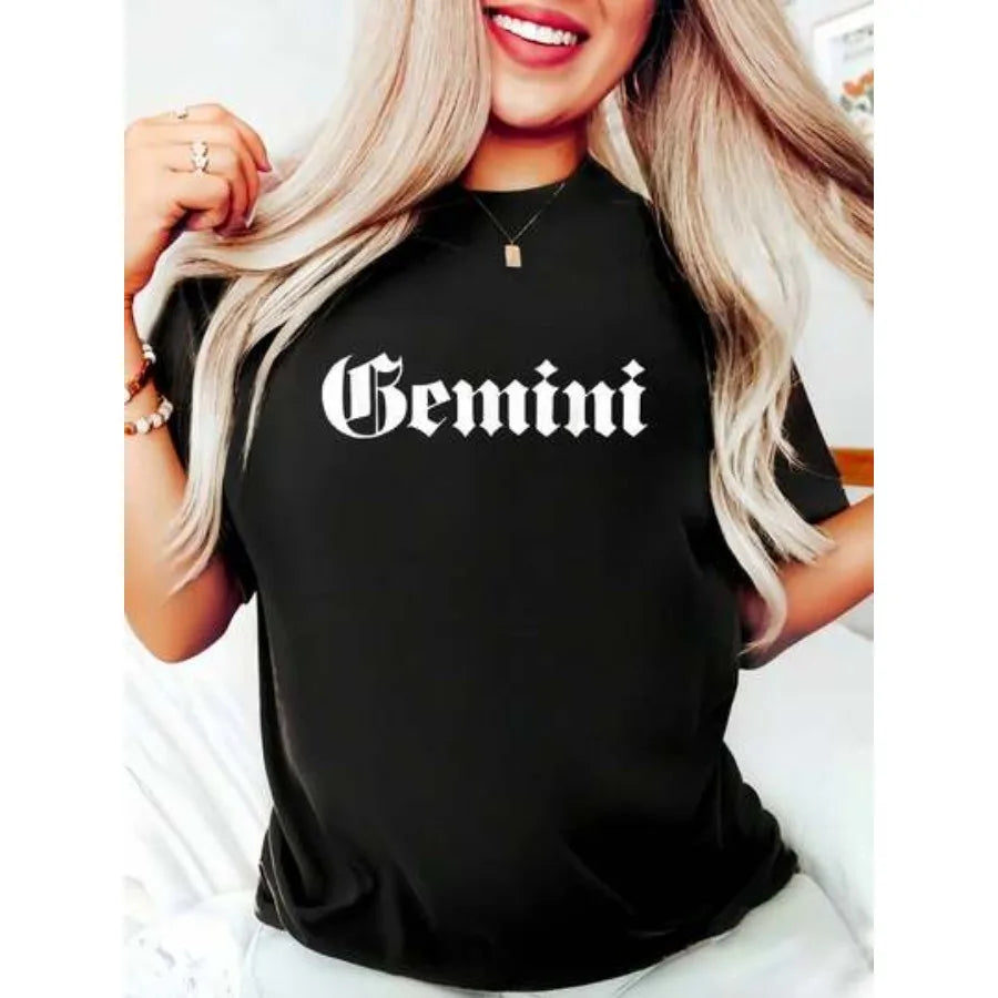 Funny Gemini Zodiac Sign Cotton T Shirt For Women Graphic Tee