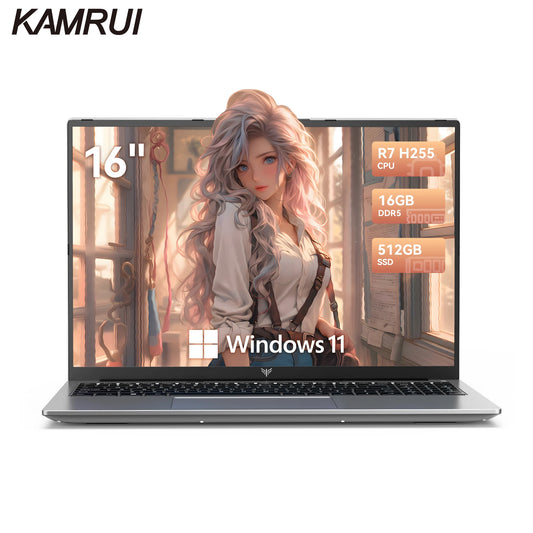 KAMRUI Ryzen 7 H255 Windows Laptop With 16GB DDR5 Storage