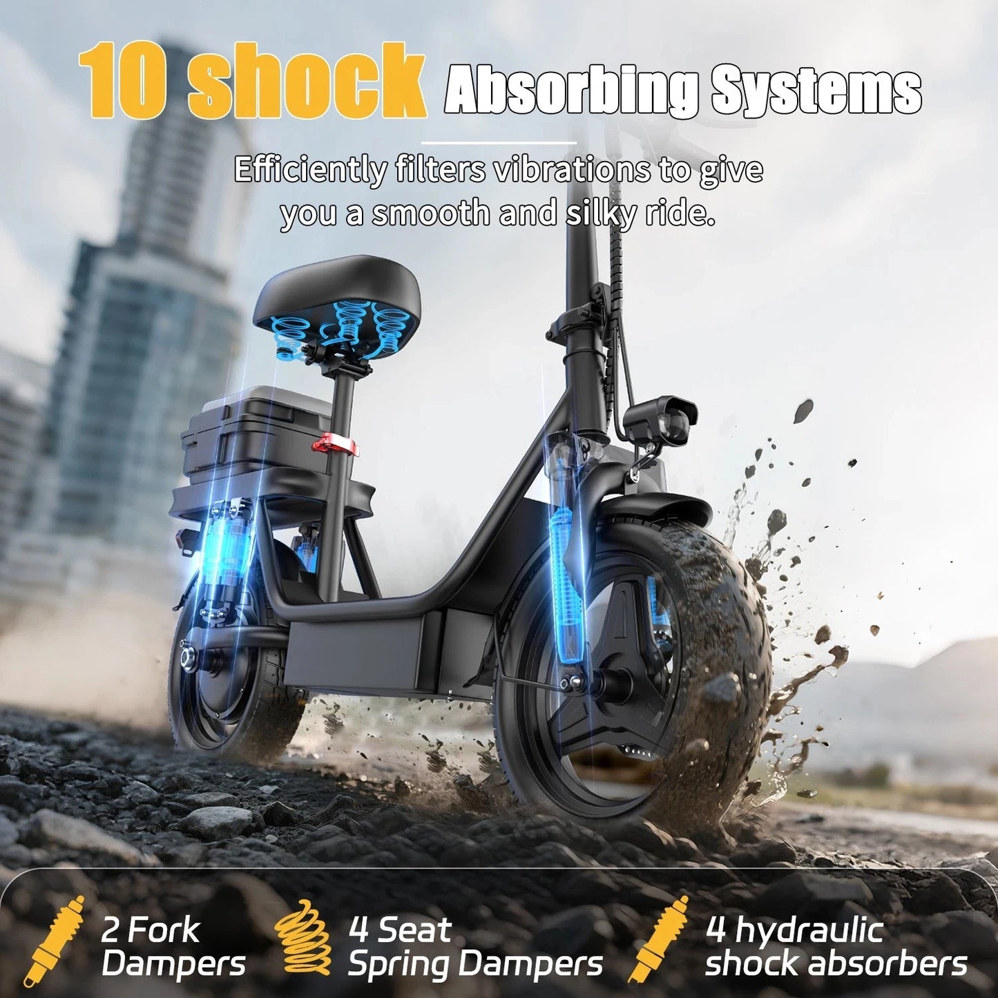 UPlee GQ8 Folding Electric Bike For Adults 48V 15Ah Battery