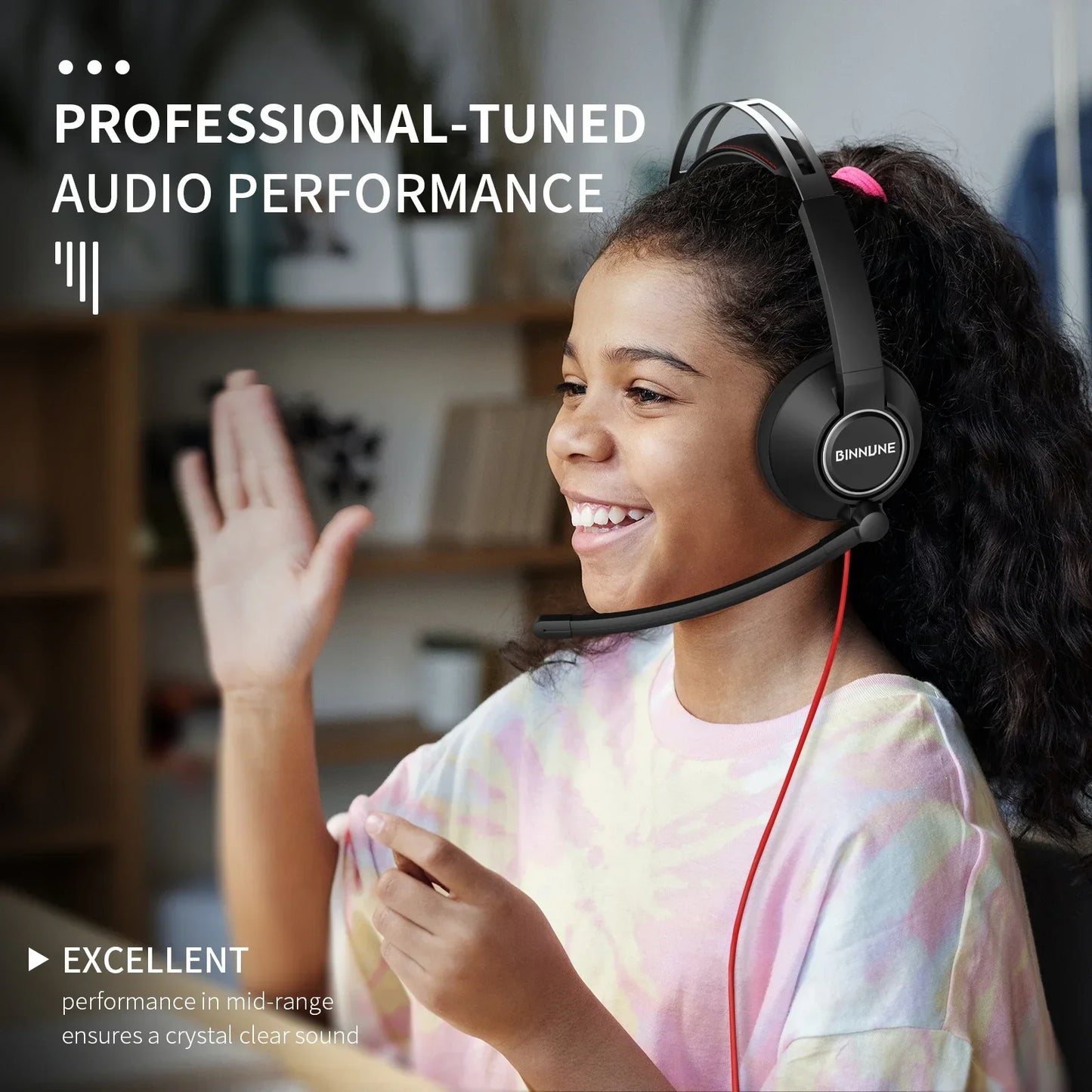 BINNUNE Wired Headset With Microphone For Laptop And Zoom