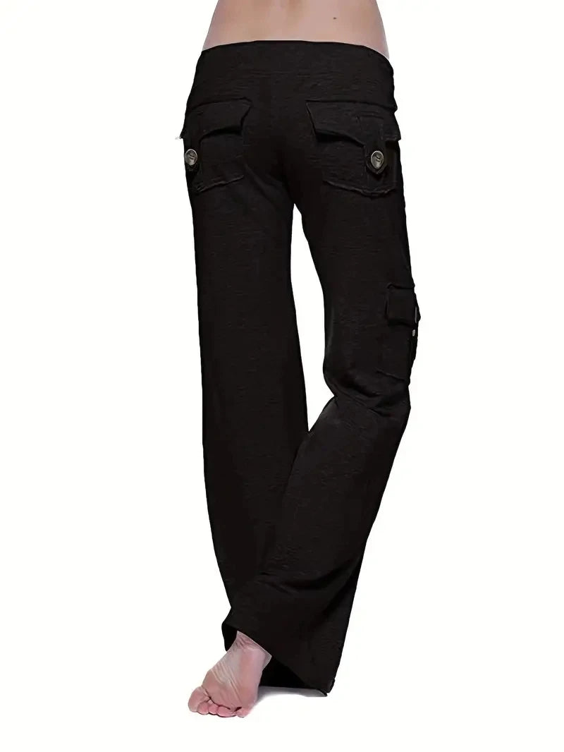 Women's wide-leg drawstring joggers Loose-fit sports trousers with fleece lining Casual waistband trousers with pockets