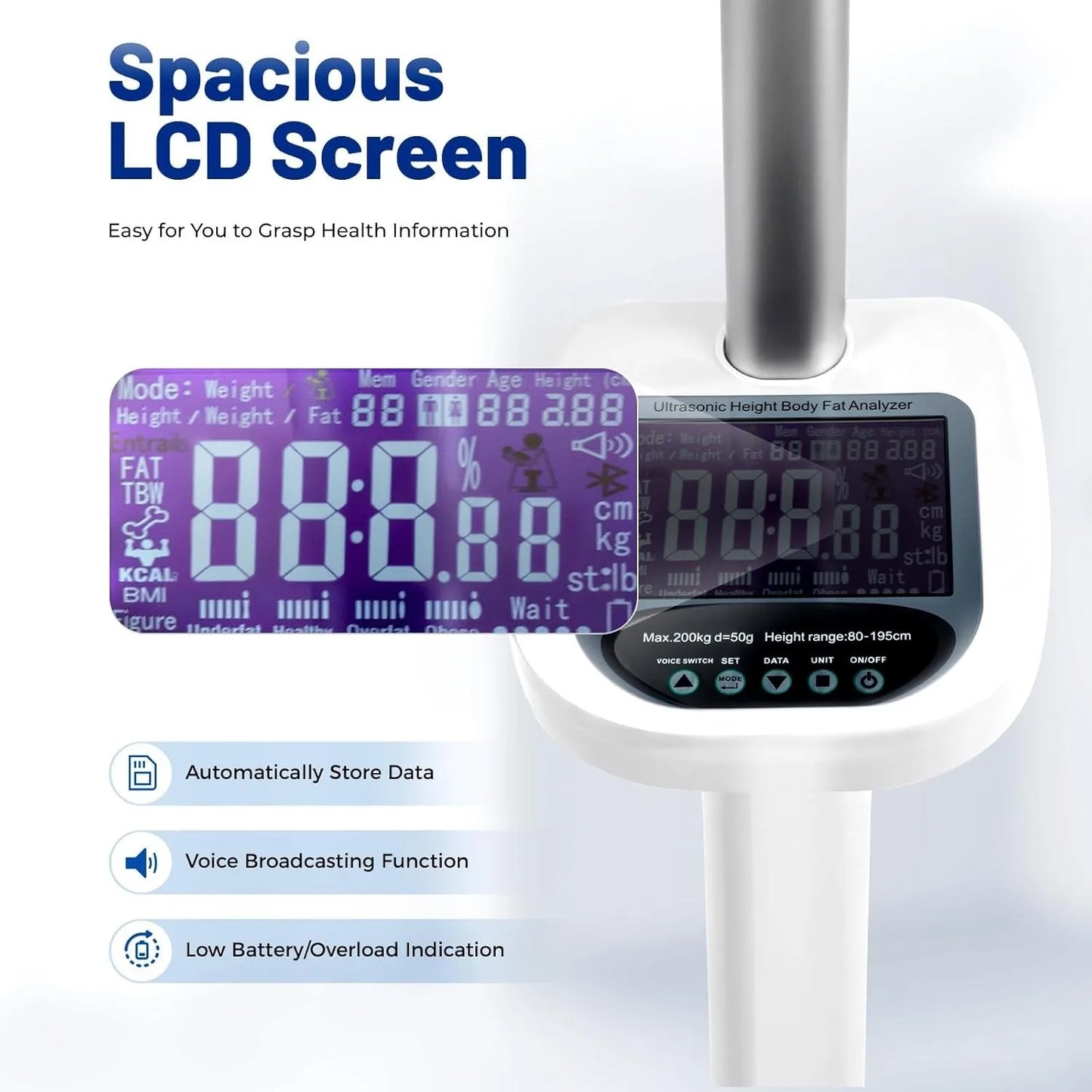 Bymaocar Digital Medical Scale With Height And Body Fat Analysis