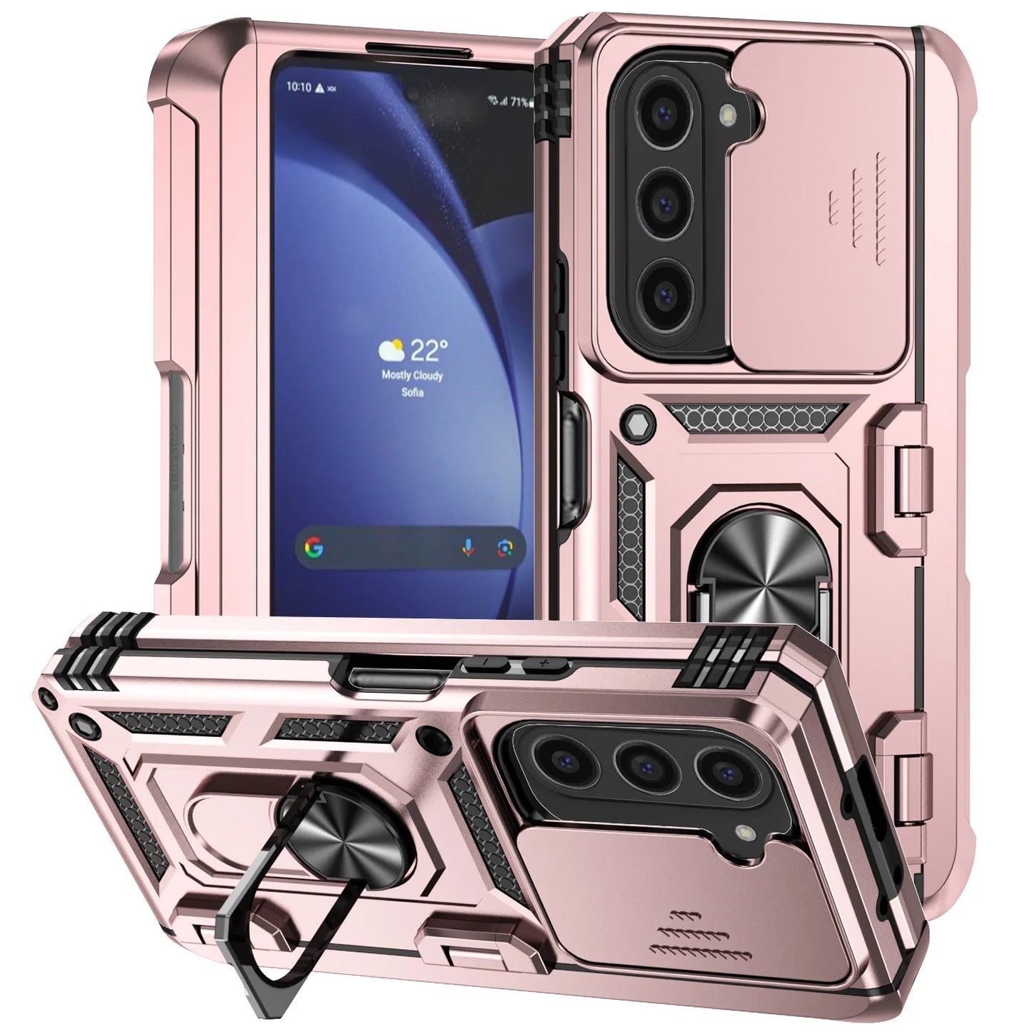 WeFor Samsung Galaxy Z Fold Case With Slide Lens Protector