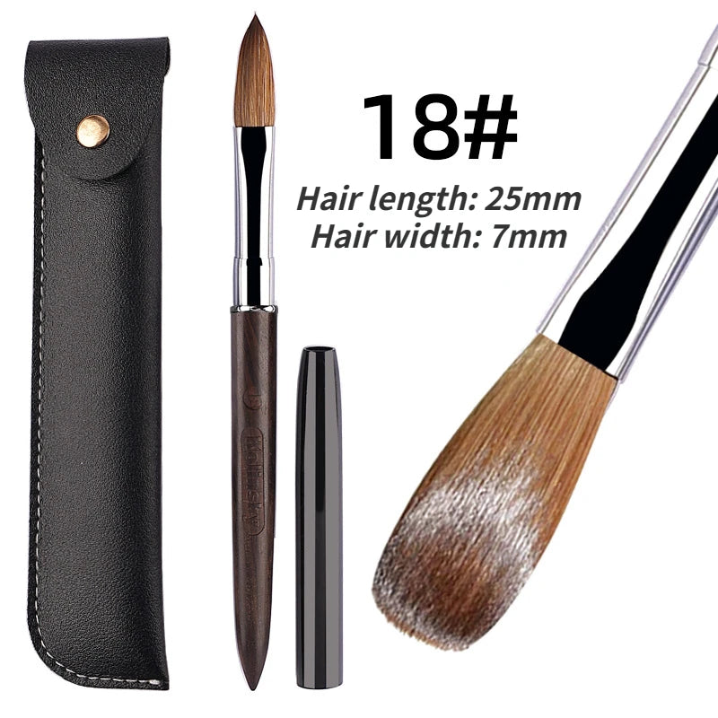 Crimped Kolinsky Nail Brush With Sandalwood Handle