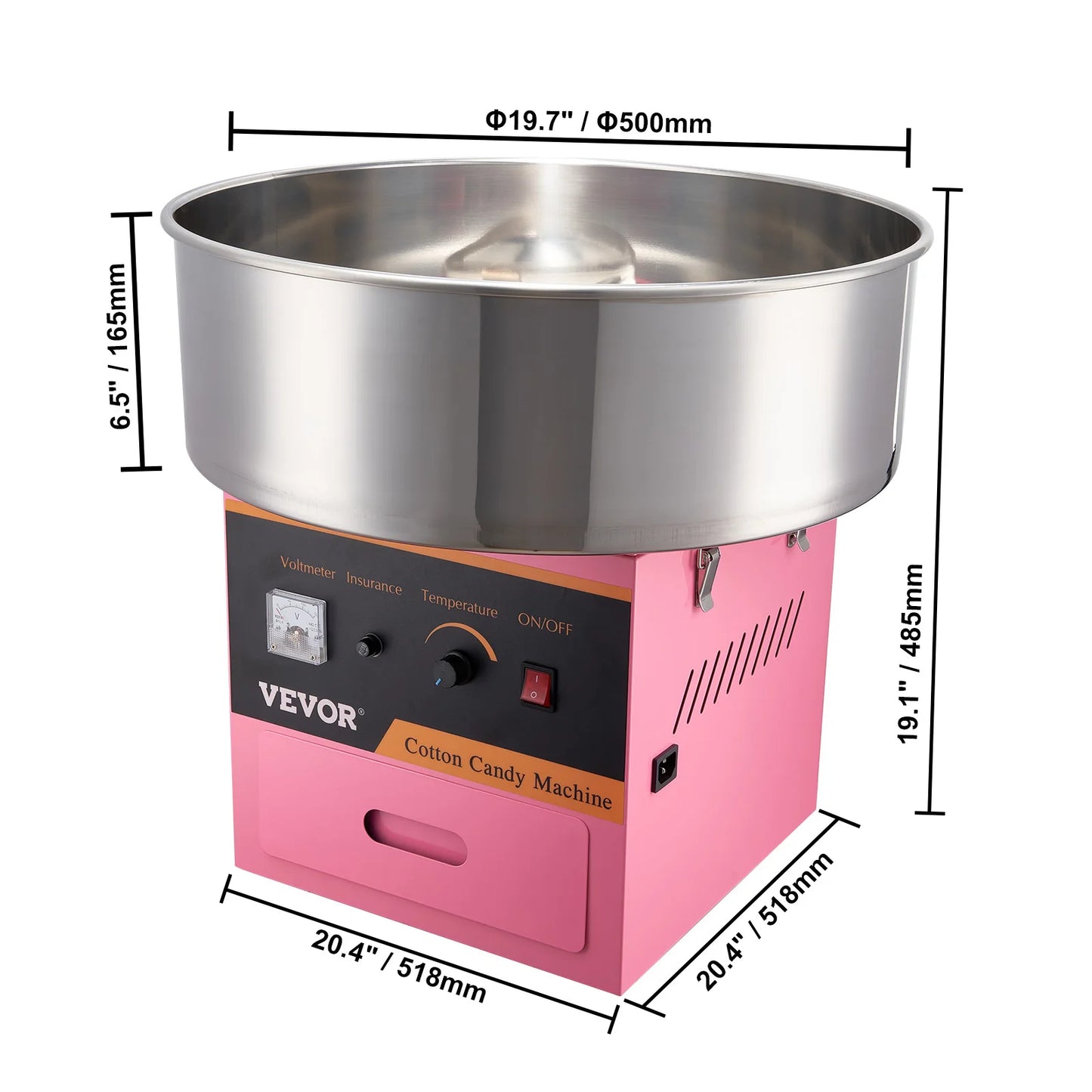 SucceBuy Electric Cotton Candy Machine Stainless Steel Floss Maker