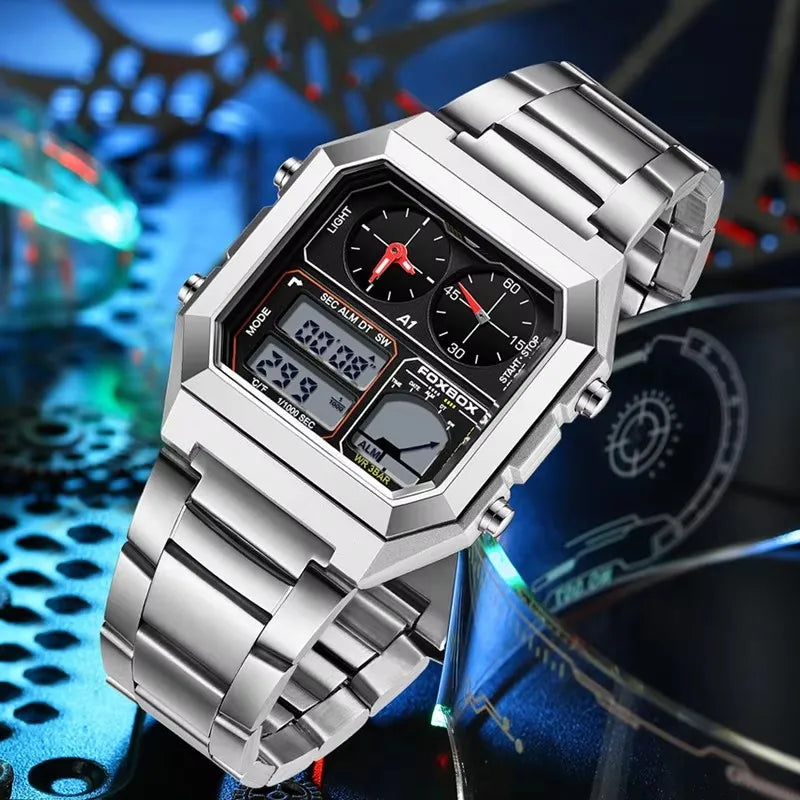 Foxbox Men Digital Watch Luminous Calendar Waterproof Alarm