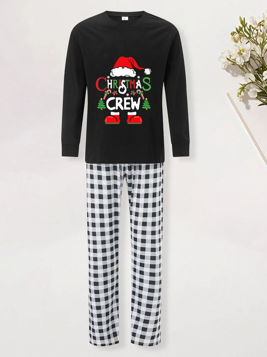 Matching Family Christmas Pajamas Set Festive Tops And Plaid Pants