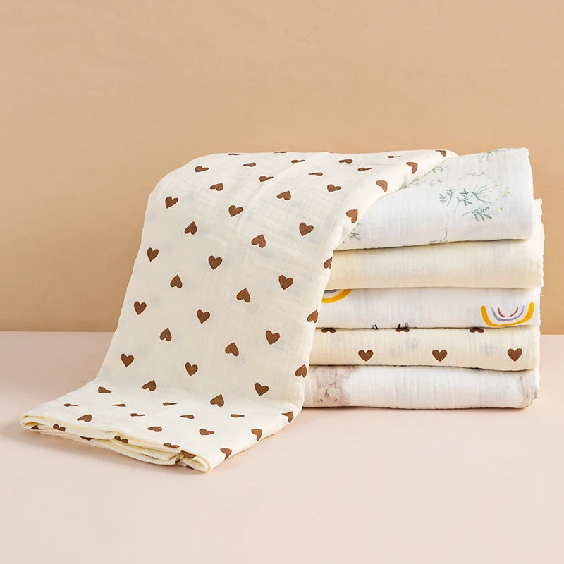 Unisex Baby Receiving Blanket Muslin Swaddle Cotton For Newborns