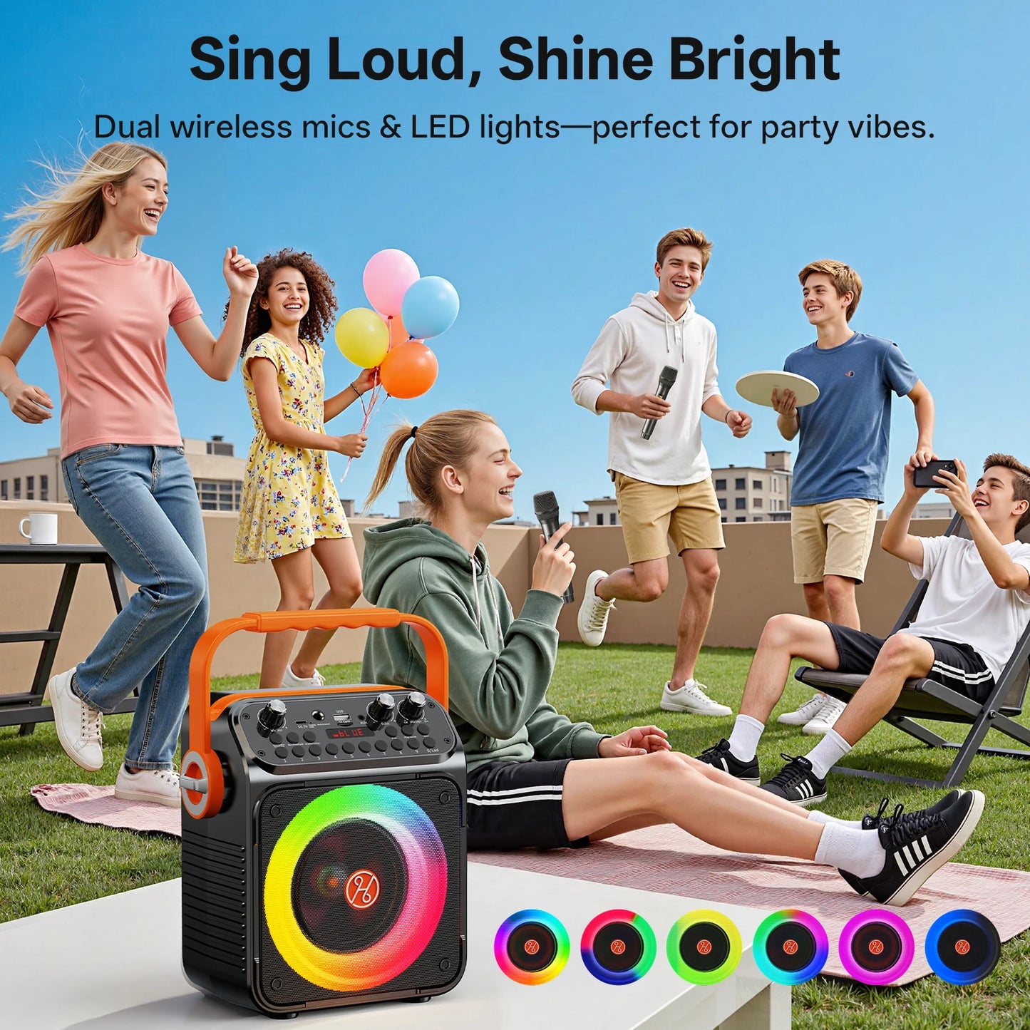 FanFun T35 High Power Karaoke Bluetooth Speaker Dual Microphone