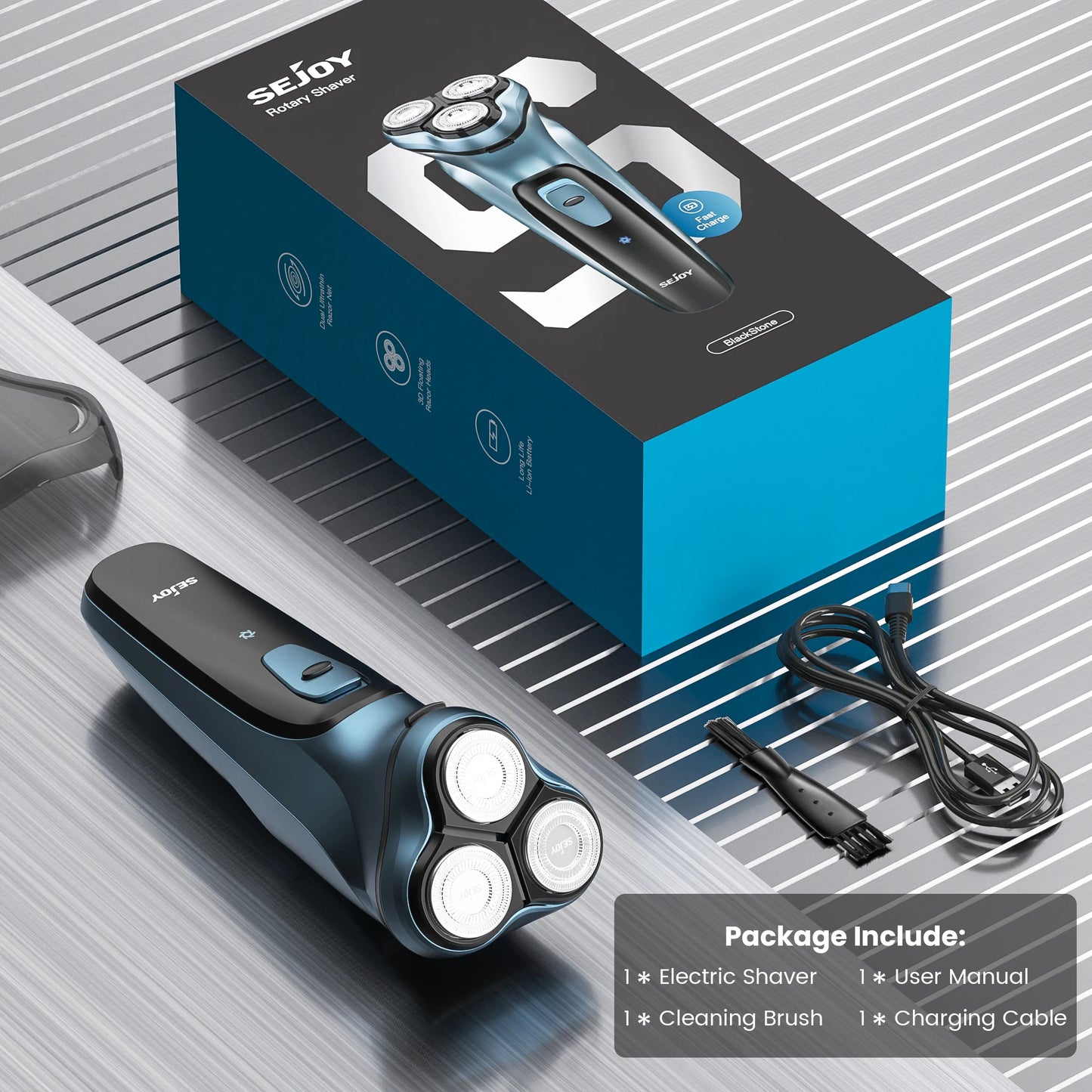 Sejoy 3D Floating Electric Shaver For Men With Trimmers