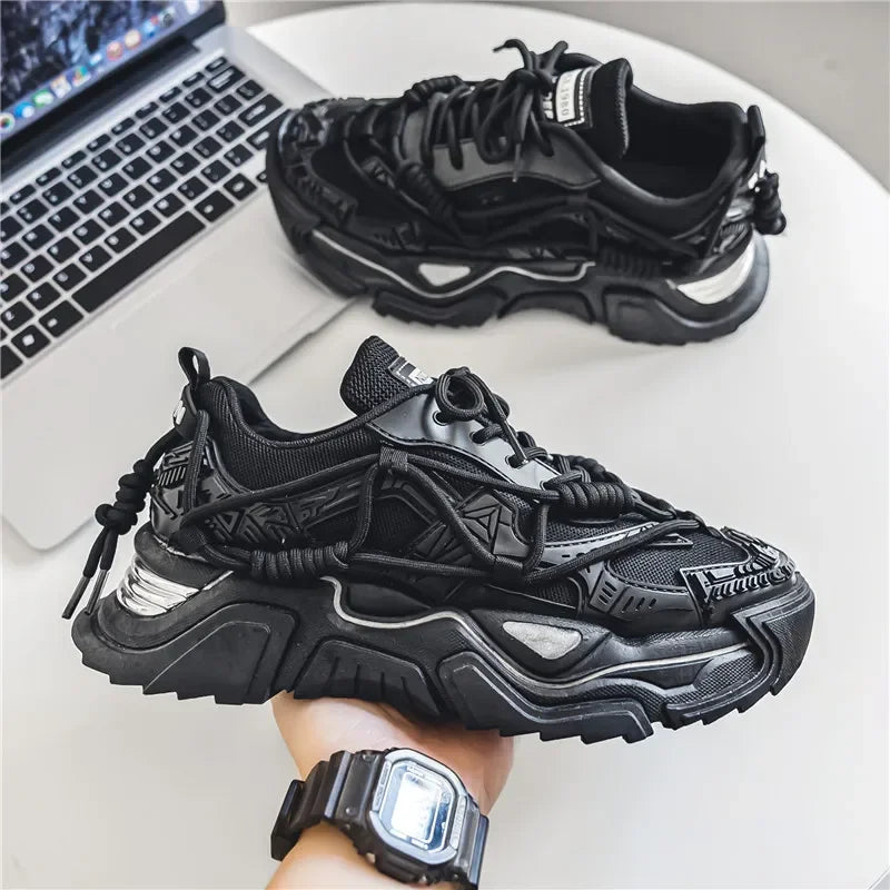 Men's Casual Mesh Sneakers Thick Sole Comfort Leisure Shoes