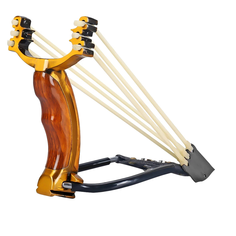 High Precision Slingshot Set Alloy Wooden Handle With 3 Bands