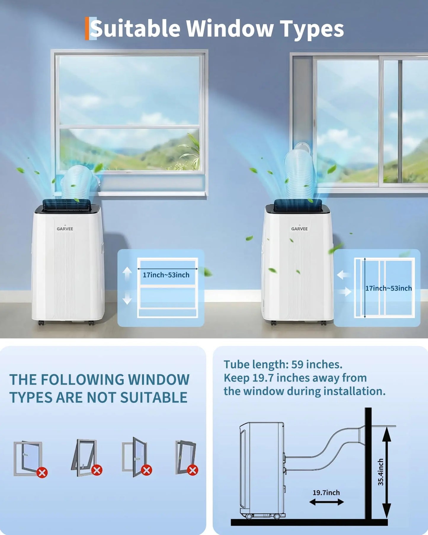 14000 BTU Portable Air Conditioner 4 In 1 With Remote LCD Display