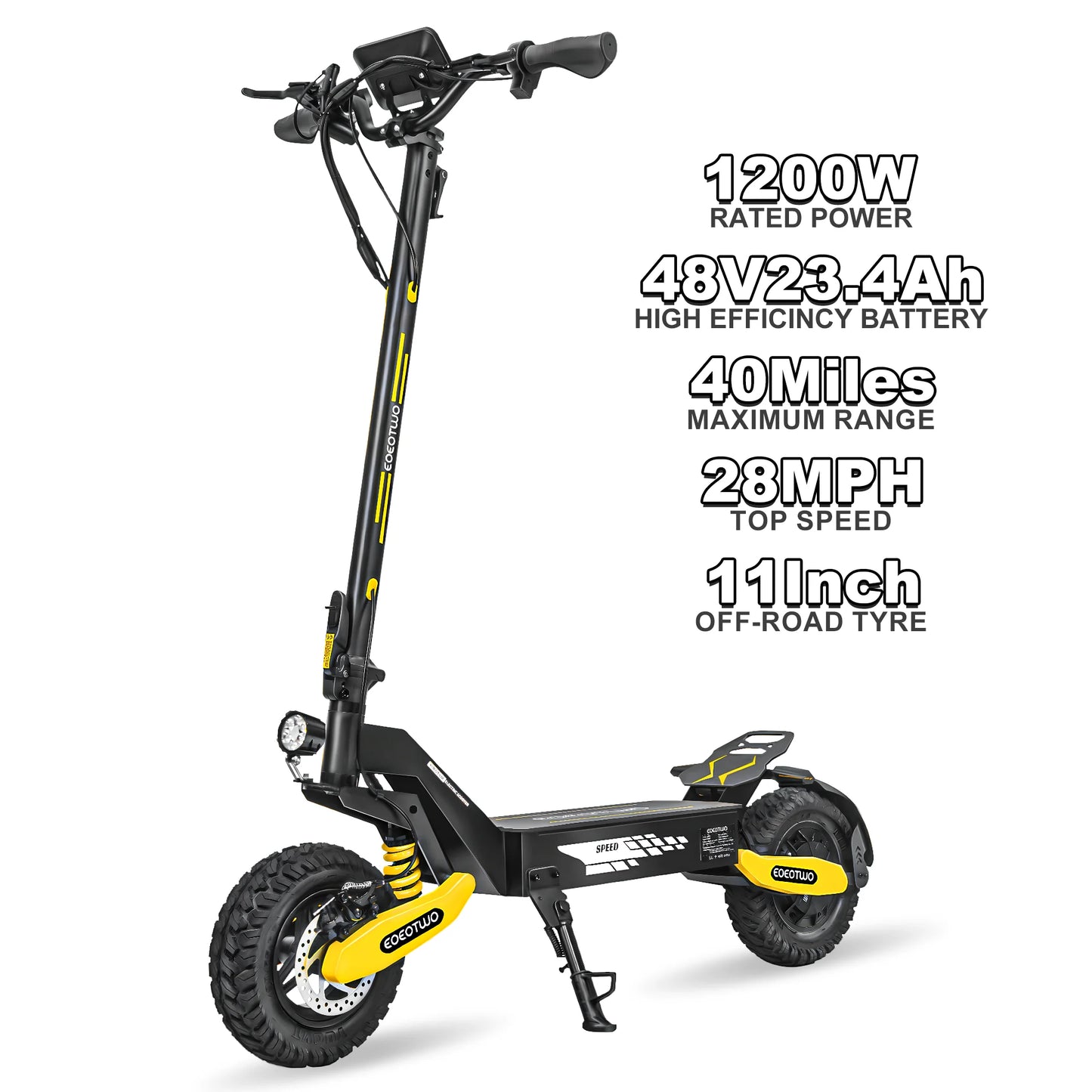 EOEOTWO 1200W Off Road Electric Scooter 48V Long Range 30MPH