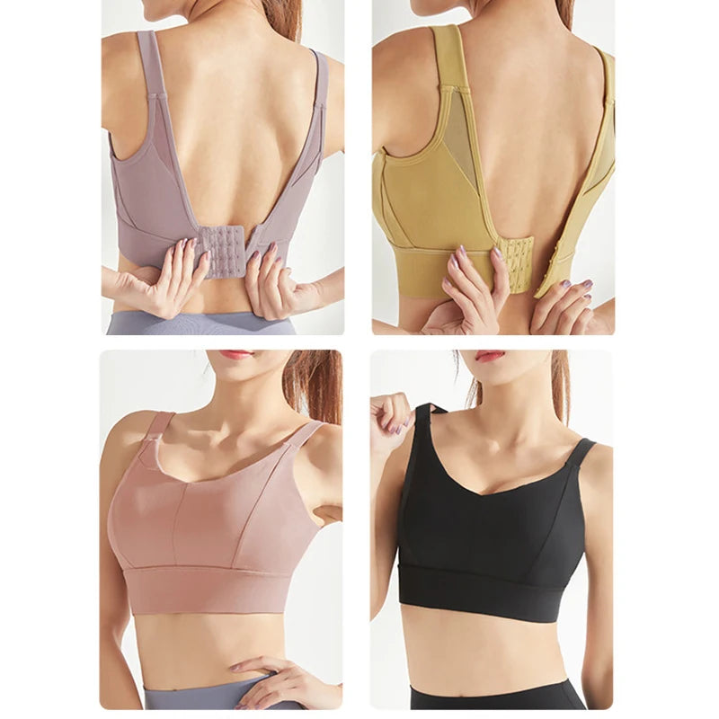 Sports Bras High Impact Push Up Bra Crop Top Fitness Women Large Big Size Underwear Wireless Running Gym Workout Active Wear Hot
