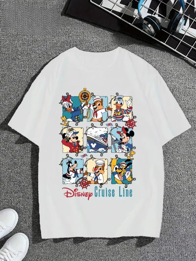 Disney Graphic T Shirt Casual Crew Neck Short Sleeve Family Matching