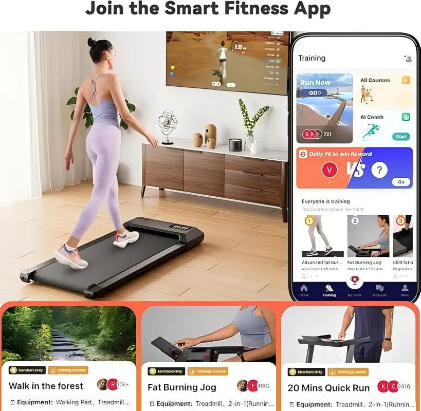 Superun 2-in-1 Home Office Walking Treadmill