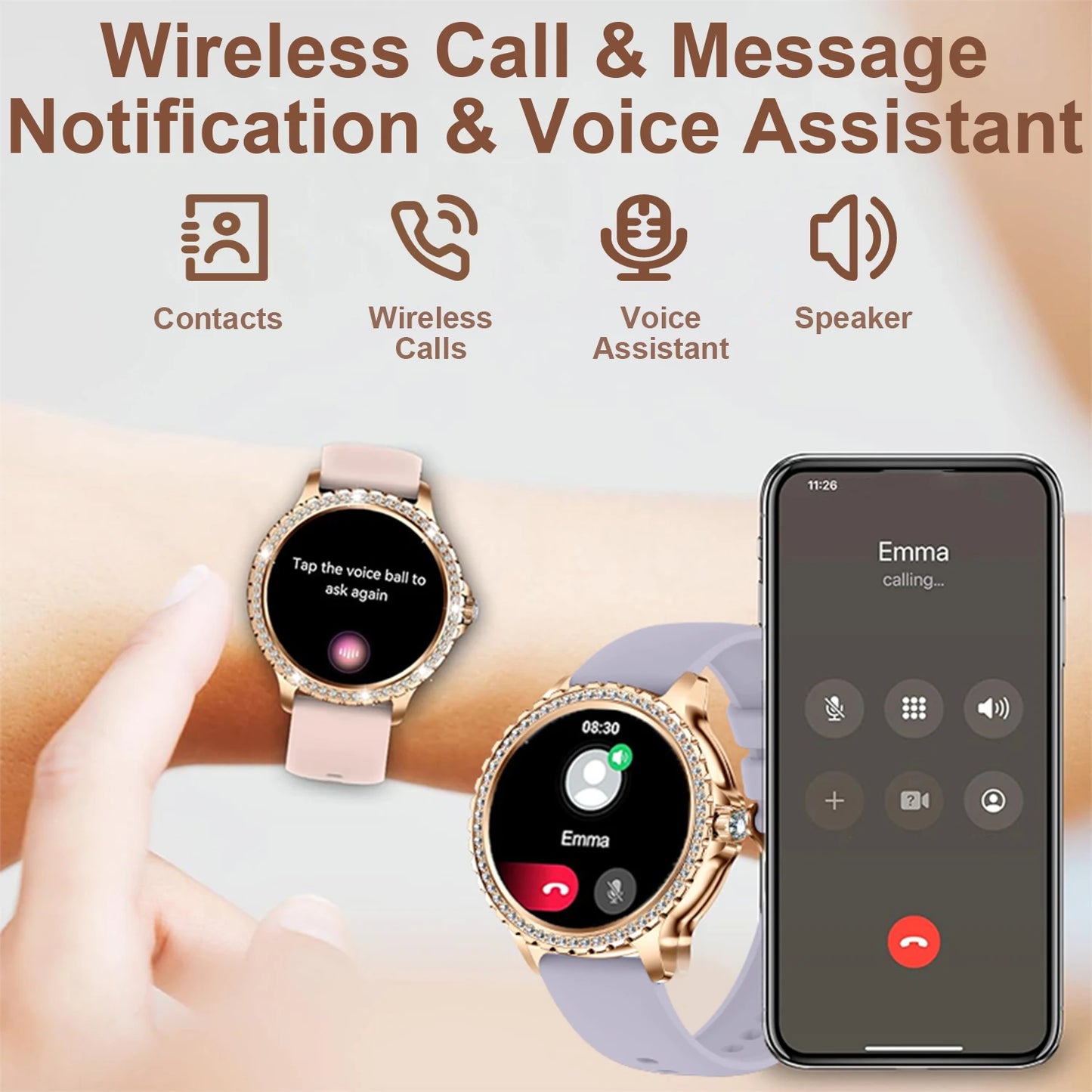 INNOFOVO Women's Smart Watch Fitness Tracker With Wireless Calls