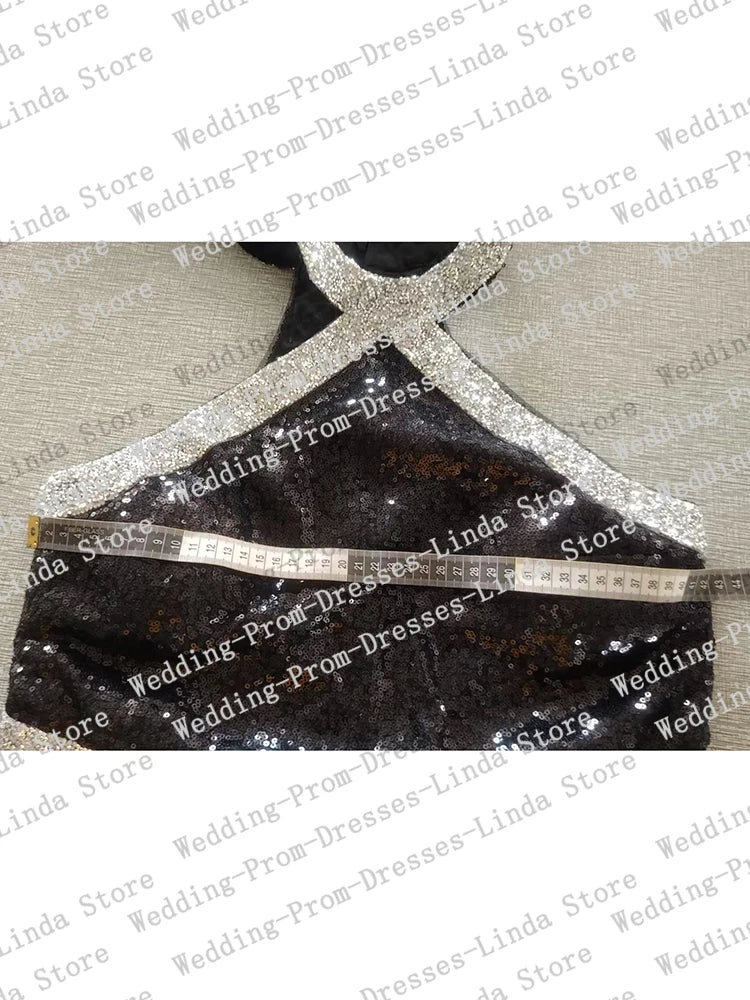 Built-In Bra Sequin Two Piece Cocktail Dress