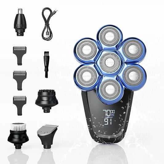 Sejoy 6 In 1 Electric Razor For Bald Men Nose Hair Trimmer Waterproof
