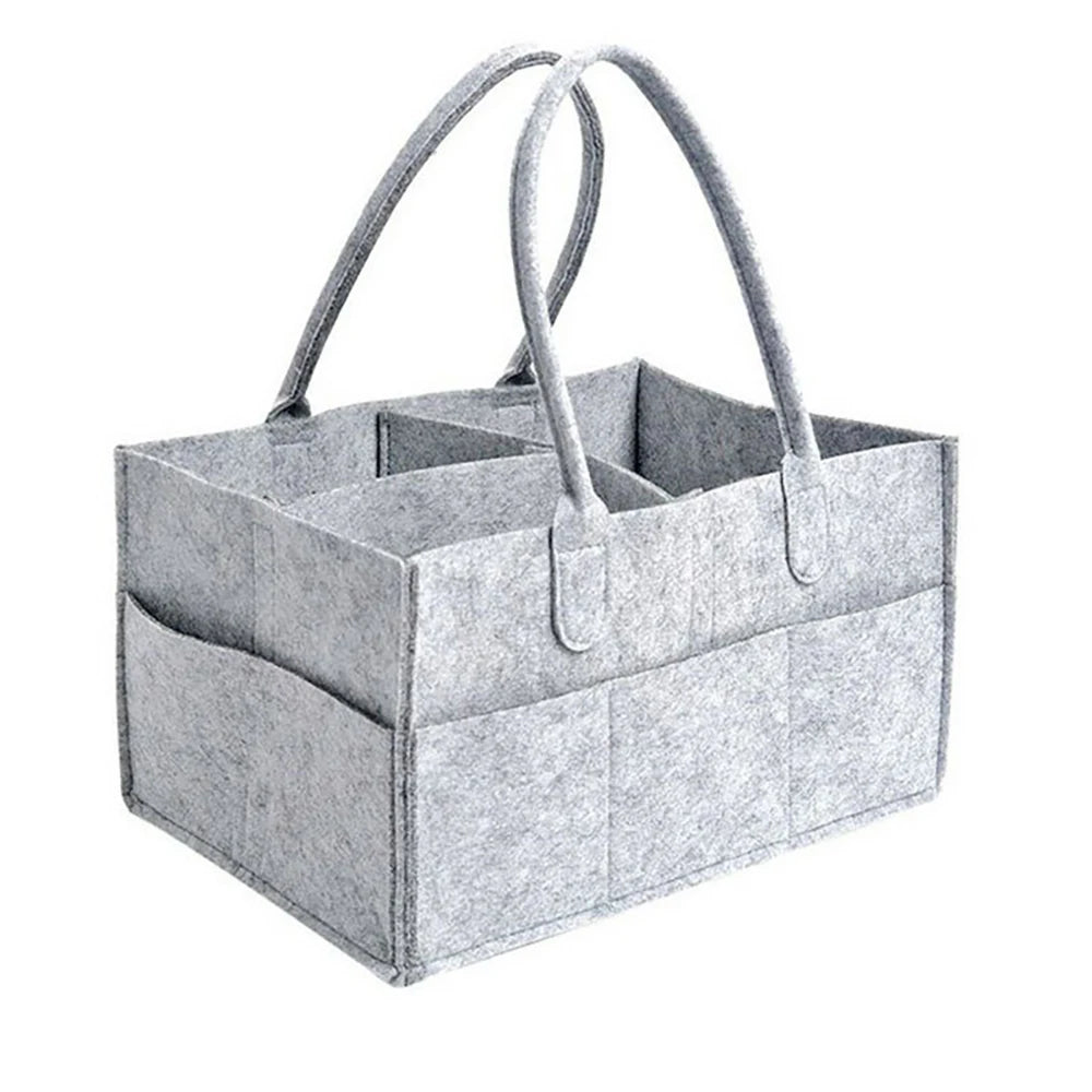 Canvas Baby Diaper Bag Organizer Tote For Change Table And Car Nursery