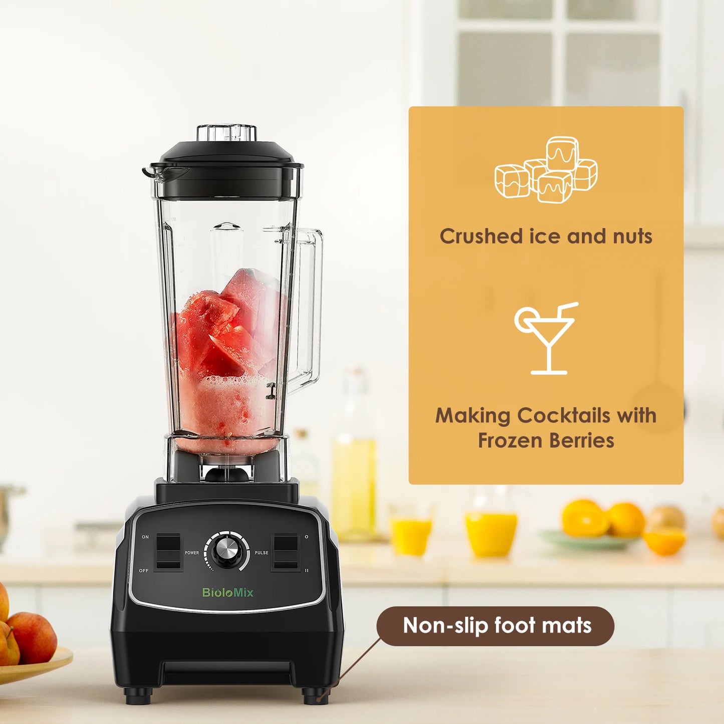 Biolomix 3HP 2200W Heavy Duty Blender Mixer Juicer Commercial Grade