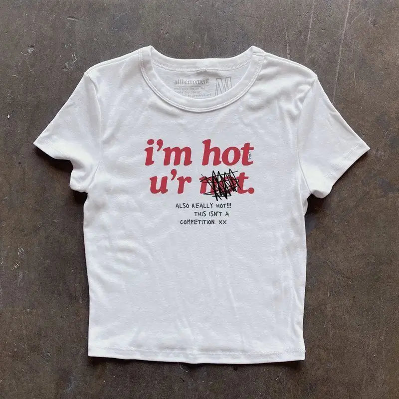 Cotton Letter Print T Shirt Harajuku Y2K Short Sleeve Unisex