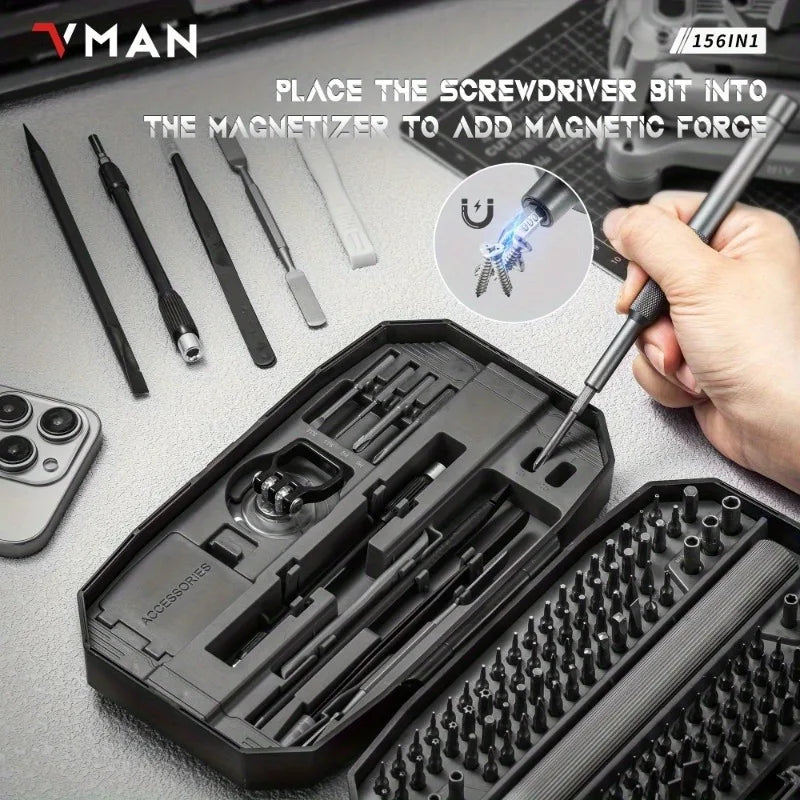VMAN Superior Mini Electric Screwdriver Set With Magnetic Precision ComponentsPlus