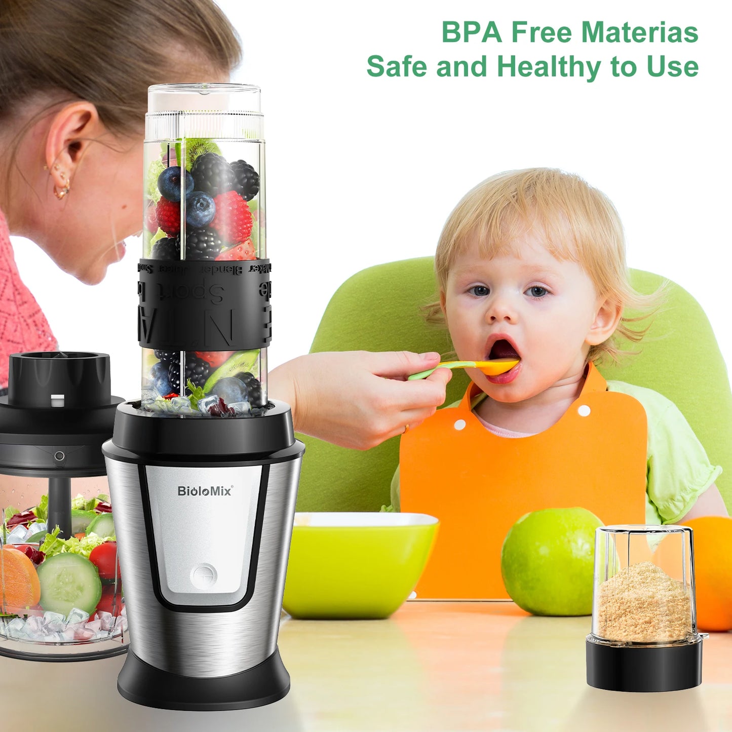 BioloMix 3 In 1 Multifunctional Food Processor Blender 700W