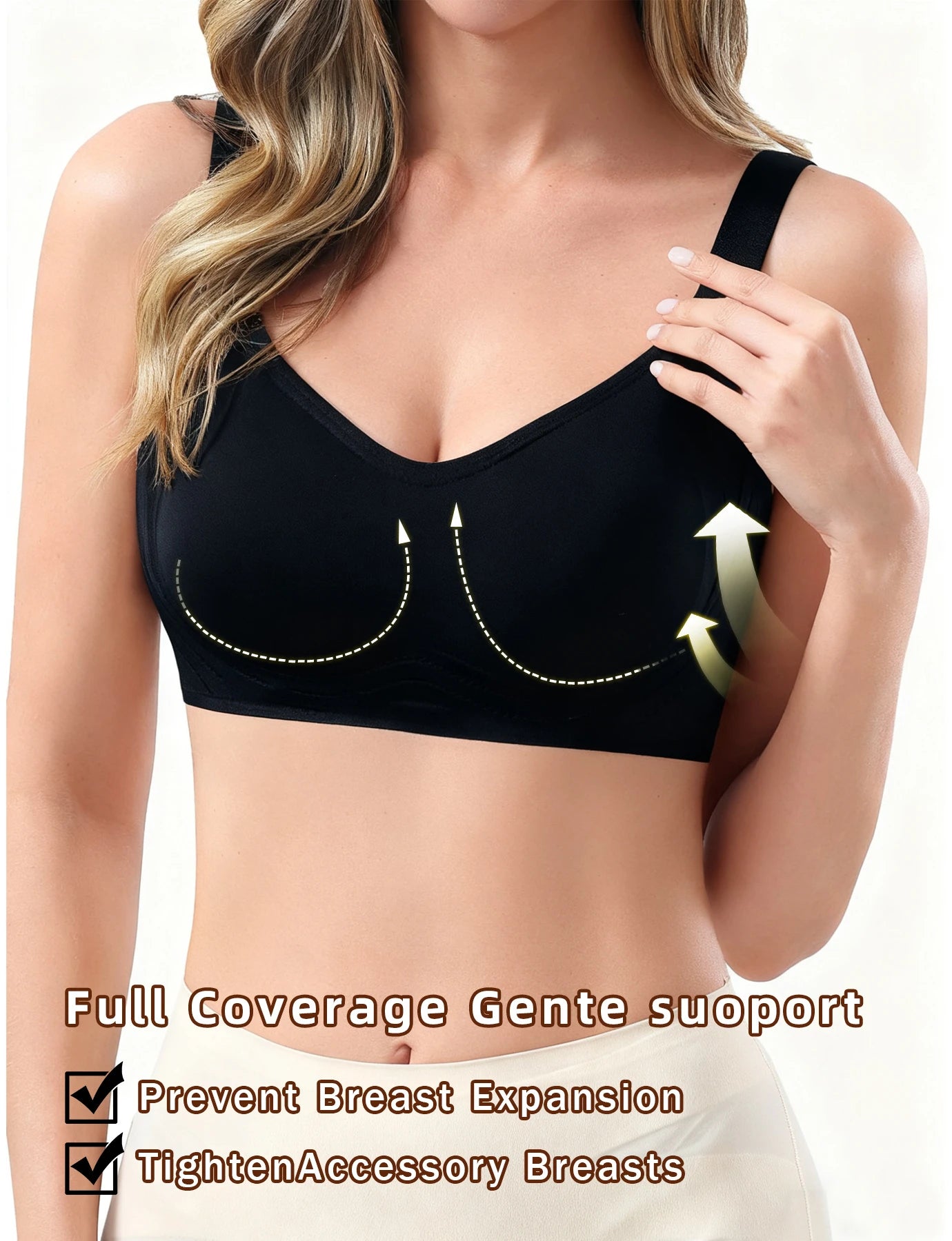 7 pcs of Color Women's Seamless Wireless Sports Bras - Soft Stretchy Push-Up Design with Removable Padding Everyday Basic Bras