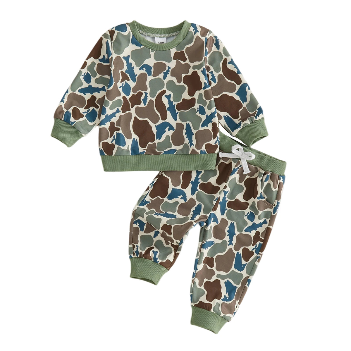 Baby Girls Camo Print Sweatshirt And Pants Outfit Set