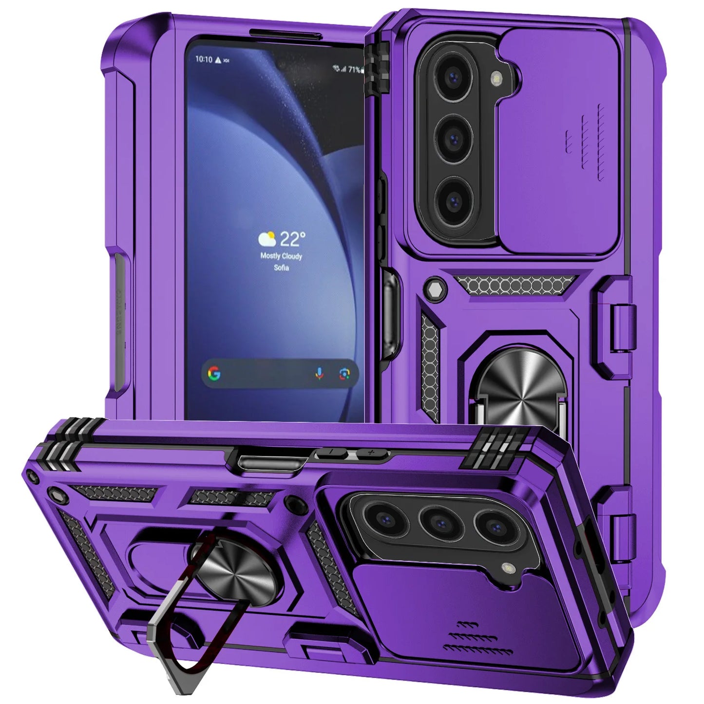 WeFor Samsung Galaxy Z Fold Case With Slide Lens Protector
