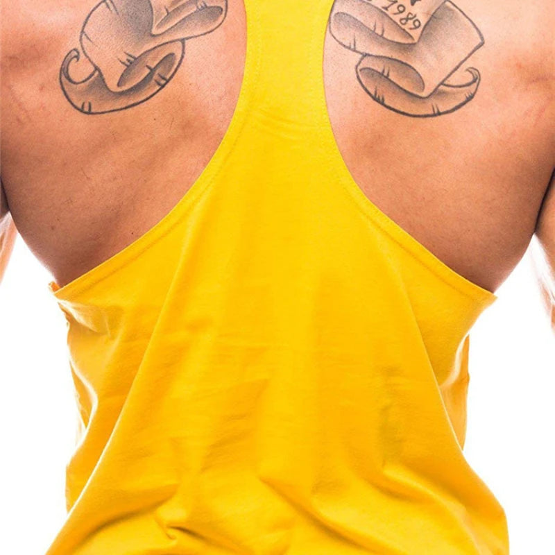 Cotton Breathable Sleeveless Gym Tank Top For Men YBack Vest
