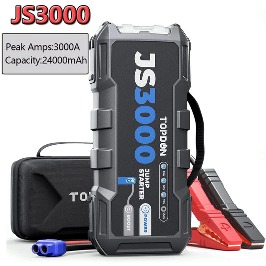 Topdon Portable 3000A Jump Starter 12V Car Battery Charger Power Bank