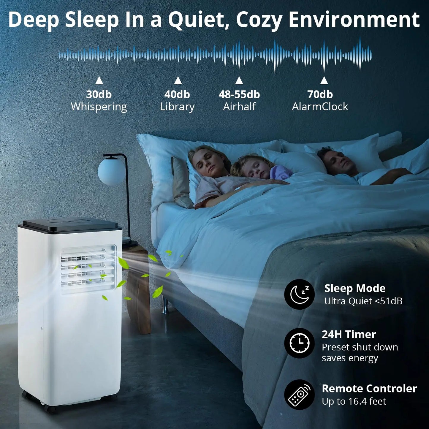 10000 BTU Portable Air Conditioner With Remote For Rooms