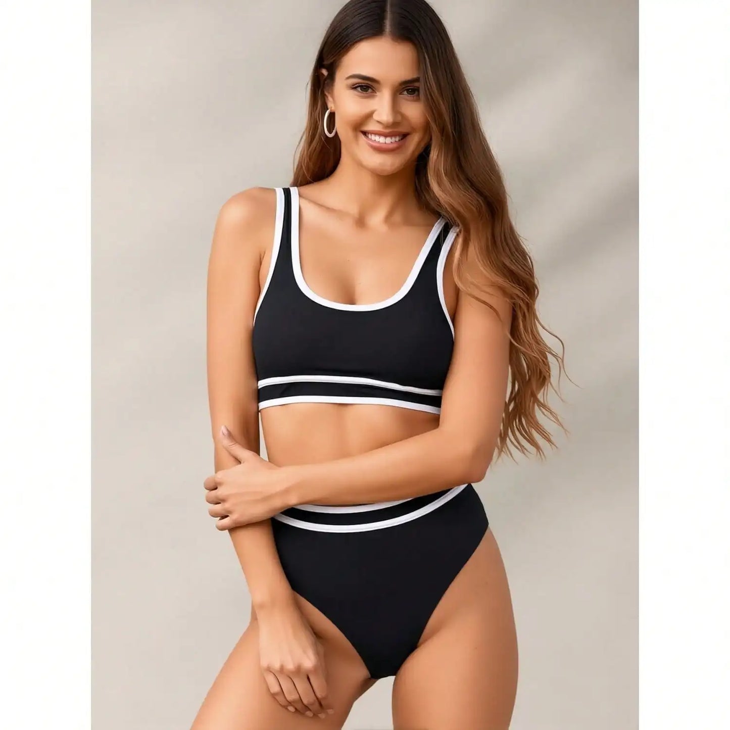 Womens Modest Two Piece Bikini Set Beachwear Bathing Suit